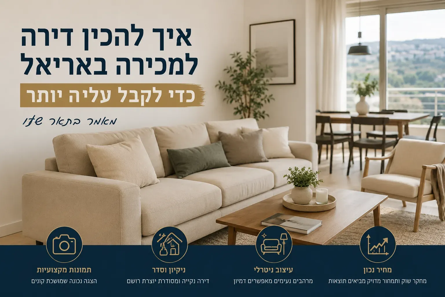 איך להכין דירה למכירה באריאל כדי לקבל עליה יותר