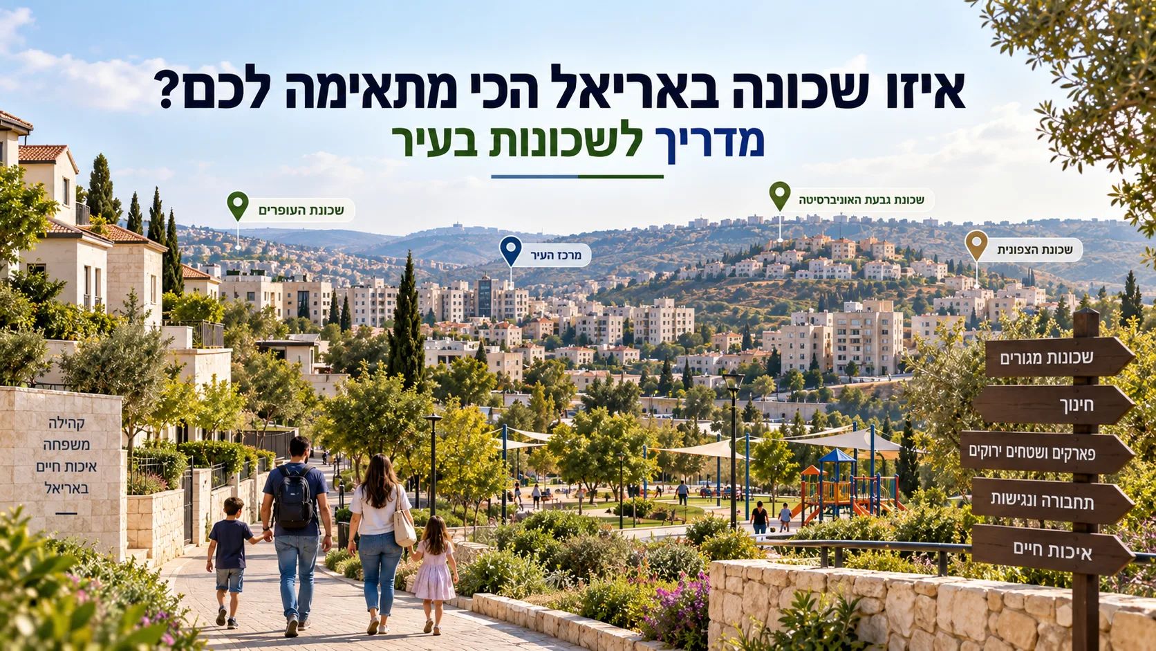 איזו שכונה באריאל הכי מתאימה לכם? מדריך לשכונות בעיר